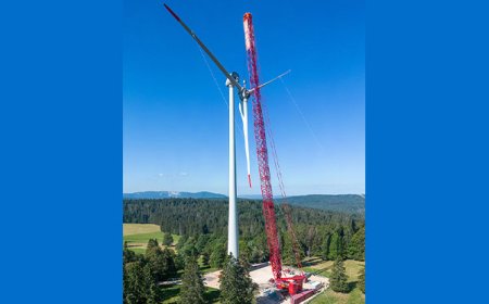 Liebherr's crawler cranes contribute to the construction of Switzerland's second-largest wind farm