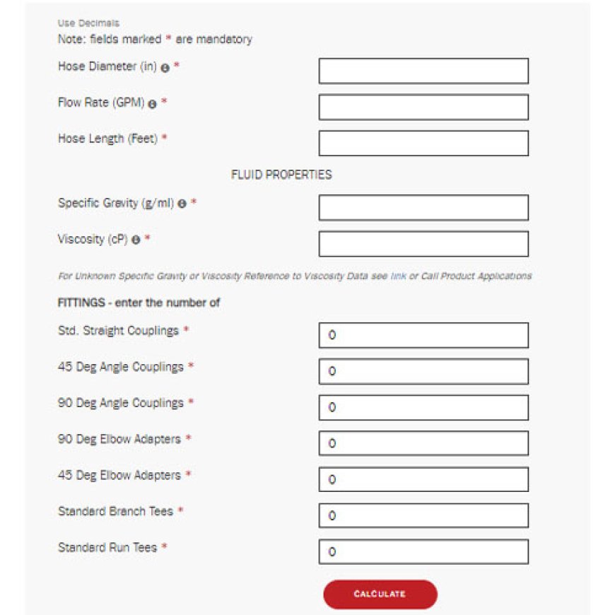 Gates fluid flow pressure calculator