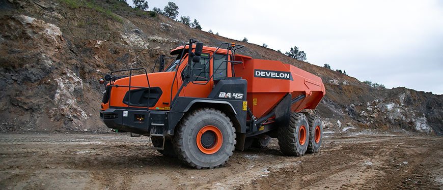 The initial sale of the Develon DA45-7 Articulated Dump Truck has taken place in Italy