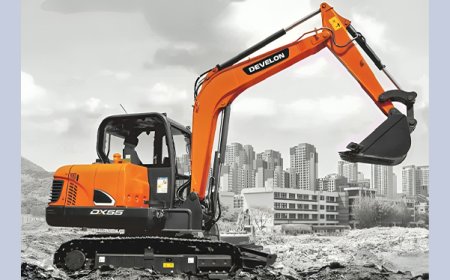 The Develon DX55-5C compact excavator for Hydraulic Lifting