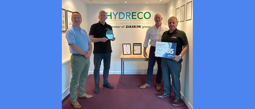 Hydreco Hydraulics Receives 65 Years Member Supporter Award from the BFPA