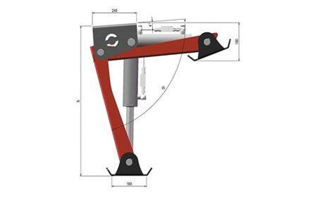 Folding Hydraulic Crutch With Cylinder Piston - 70mm