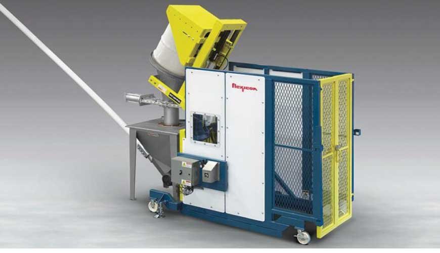 Flexicon Mobile Drum Dumper Features Dust-Tight Design......