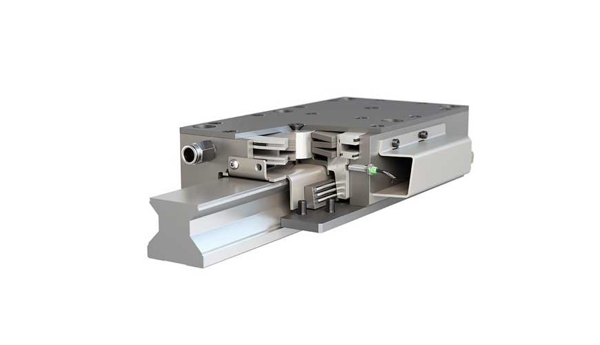 Pneumatic ROBA®-guidestop safety brakes with the same power as hydraulics