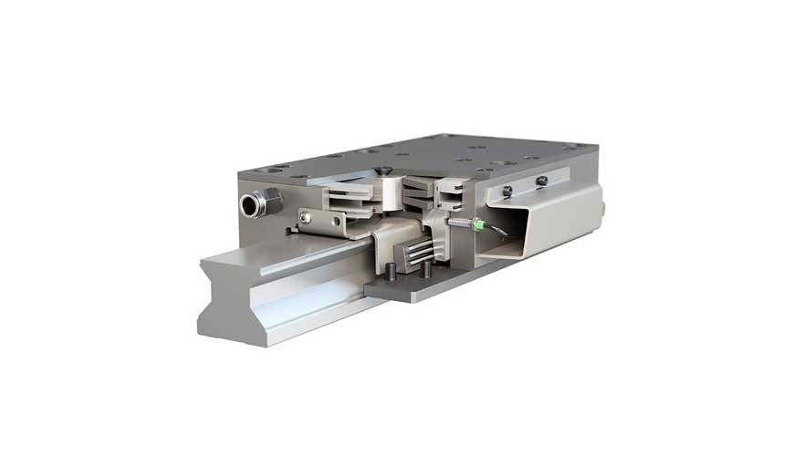 Pneumatic ROBA®-guidestop safety brakes with the same power as hydraulics