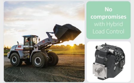 Danfoss Power Solution's new Hybrid Load Control, a displacement control designed for the company’s H1P and MP1P hydraulic pumps