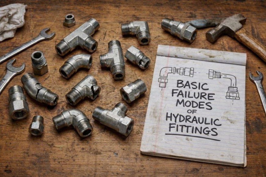 What are the basic failure modes of hydraulic fittings and why do they occur?