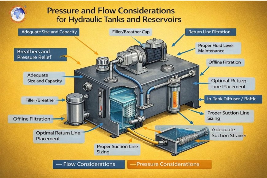 Pressure and flow considerations for Hydraulic Tanks and Reservoirs