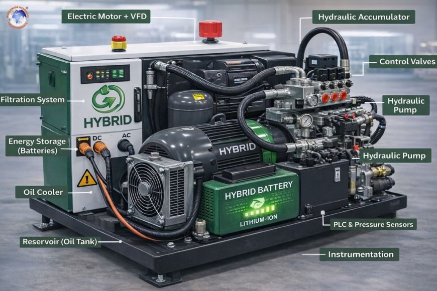 How is hybrid technology being incorporated into the design of hydraulic power packs?