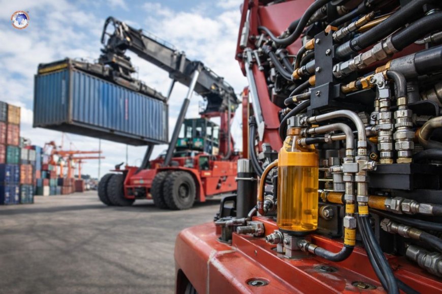 Hydraulic system utilization in port and logistics container handling equipment