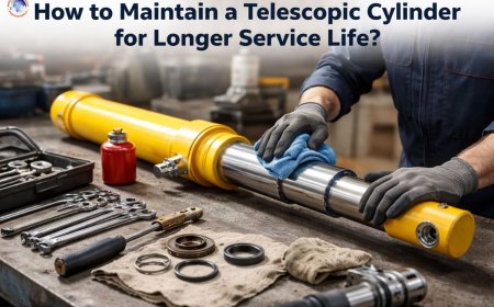 How do you maintain a telescopic cylinder for longer service life?