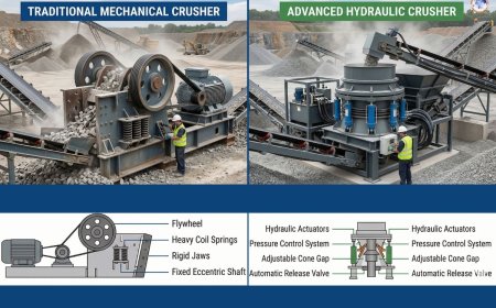 How is a hydraulic crusher different from a traditional mechanical crusher?