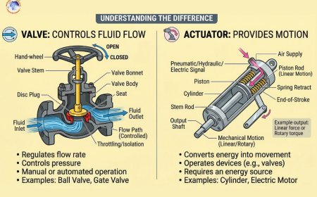 What is the difference between an actuator and a valve?
