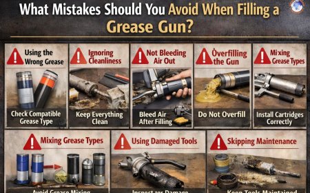 What mistakes should you avoid when filling a grease gun?