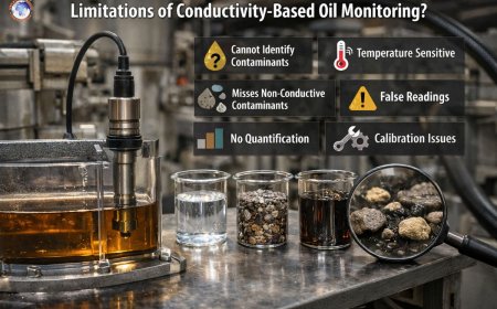 What are the limitations of conductivity-based oil monitoring?