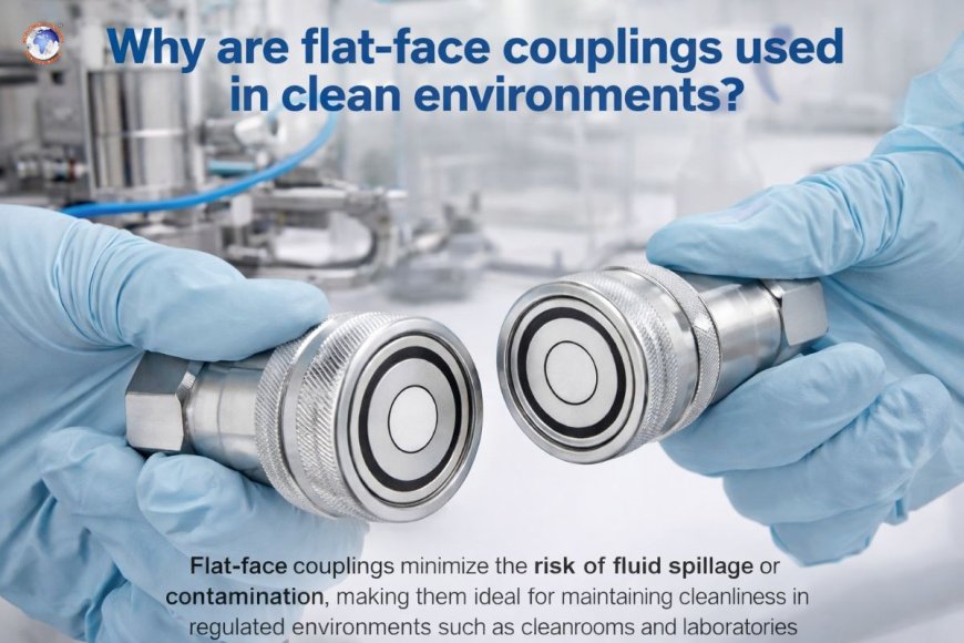 Why are flat-face couplings used in clean environments?