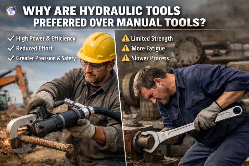 Why are hydraulic tools preferred over manual tools?