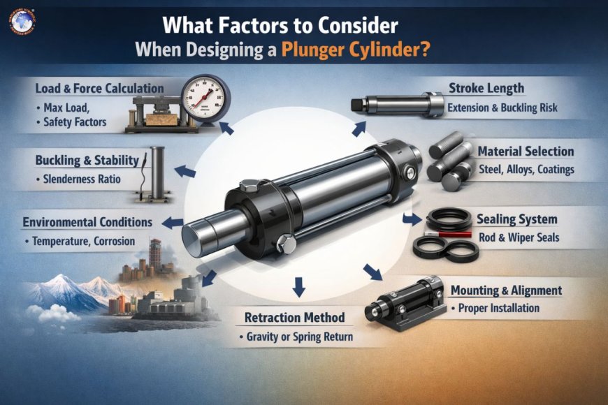 What factors should be considered when designing a plunger cylinder?