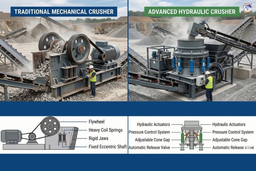 How is a hydraulic crusher different from a traditional mechanical crusher?