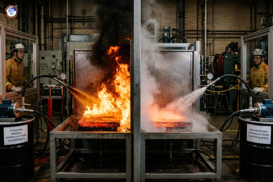 Fire-resistant vs flammable hydraulic fluids