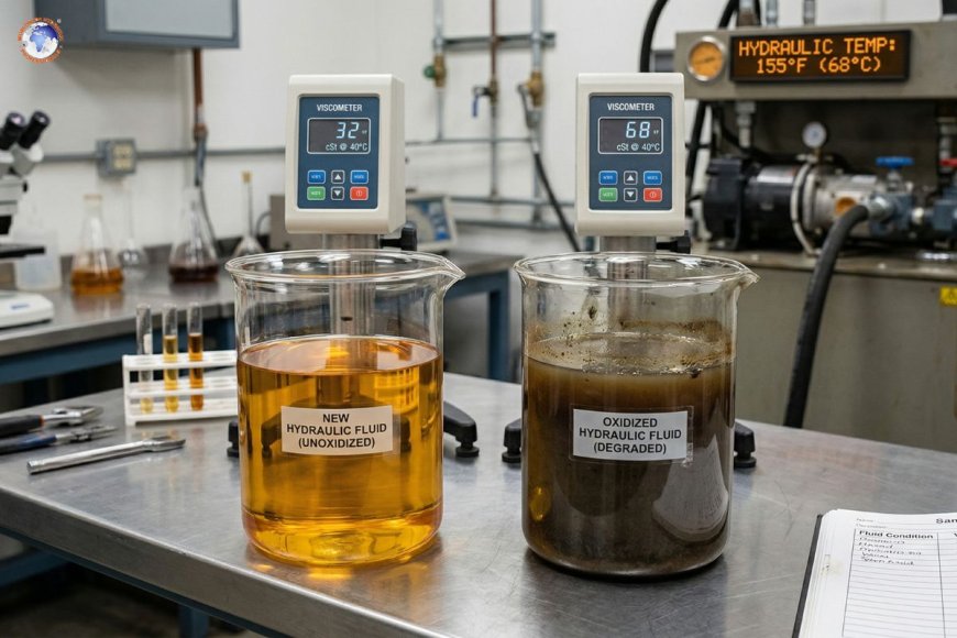 How does oil oxidation affect hydraulic fluid performance?