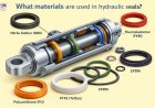 What materials are used in hydraulic seals?