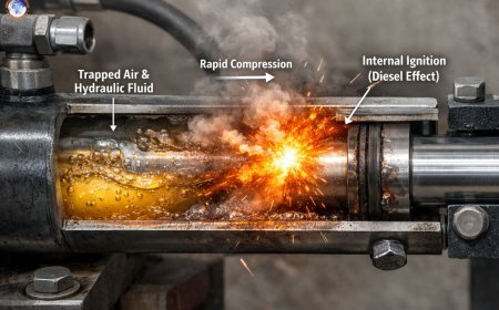 What is the diesel effect in a hydraulic cylinder?