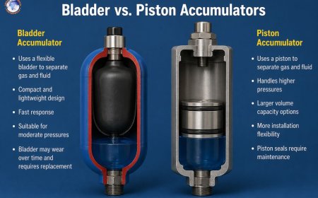 What is the difference between bladder and piston accumulators?