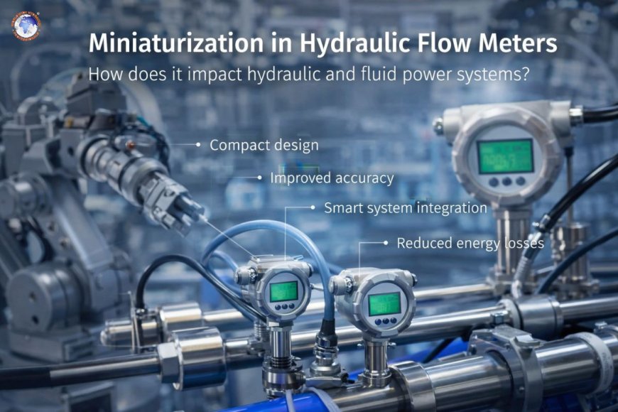 How does miniaturization trends in hydraulic flow meters impact hydraulic and fluid power systems?