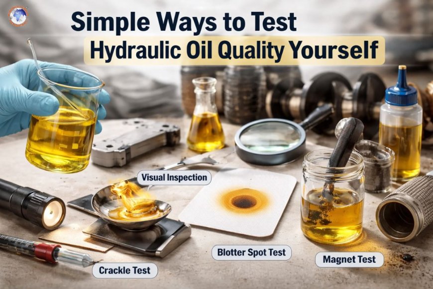 What are simple ways to test hydraulic oil quality yourself?