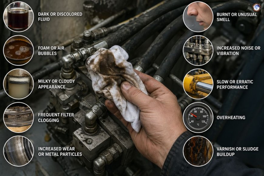 What are signs of bad hydraulic fluid?