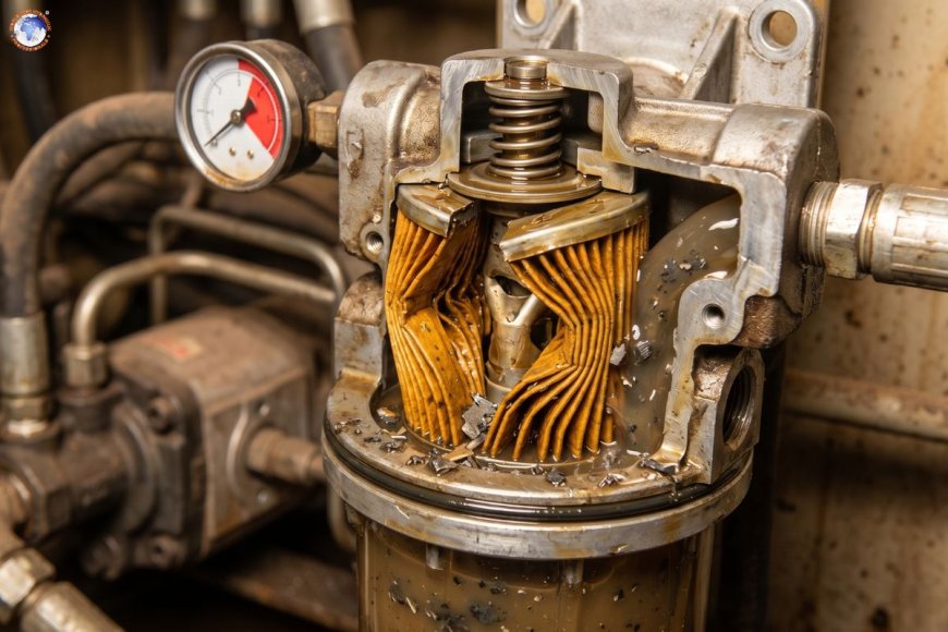 What happens when a hydraulic filter collapses?