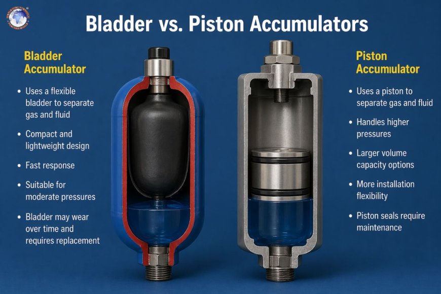 What is the difference between bladder and piston accumulators?