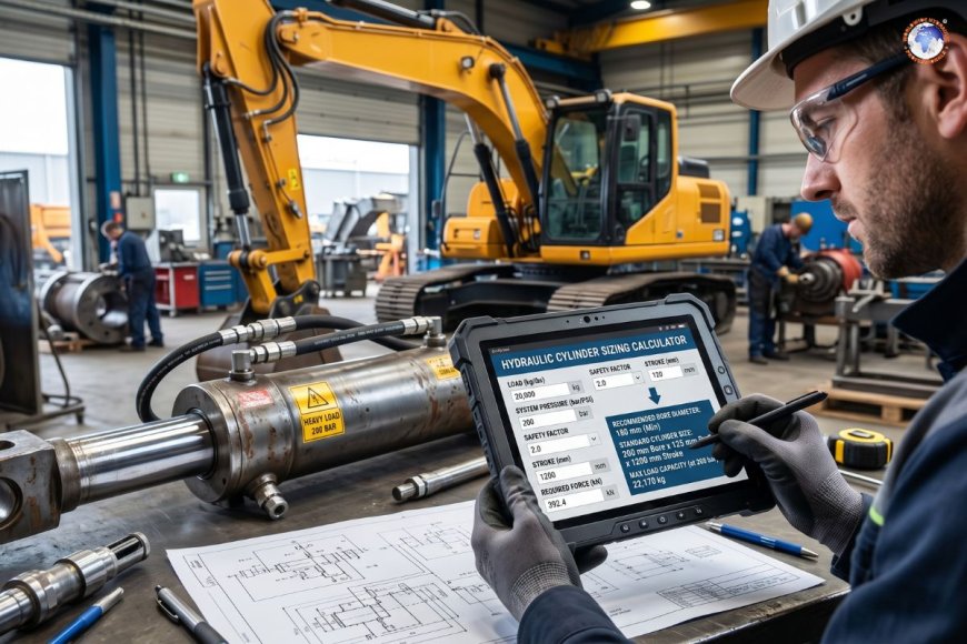 Hydraulic cylinder sizing calculator for heavy loads