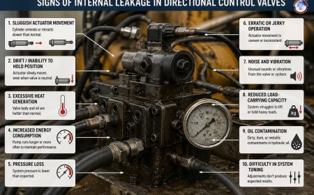 Signs of internal leakage in directional control valves