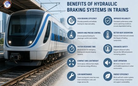 What are the benefits of hydraulic braking systems in trains?