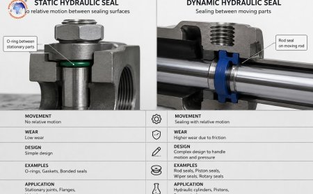 What is the difference between dynamic and static hydraulic seals?