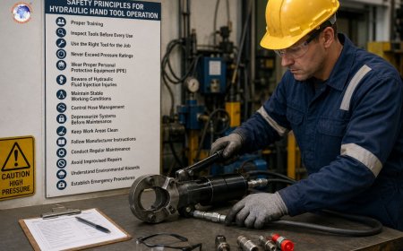 What safety principles apply to hydraulic hand tool operation?