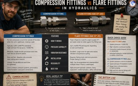 Compression fittings vs flare fittings in hydraulics