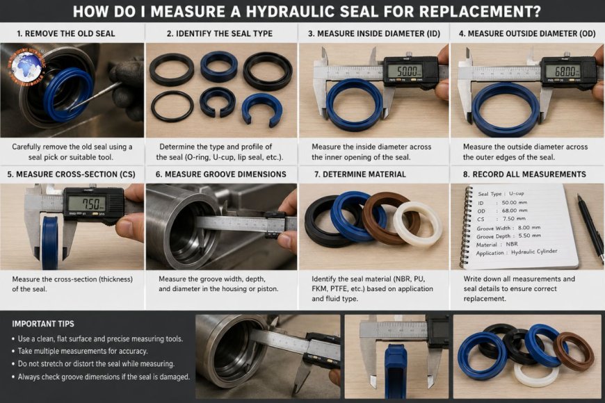 How do I measure a hydraulic seal for replacement?