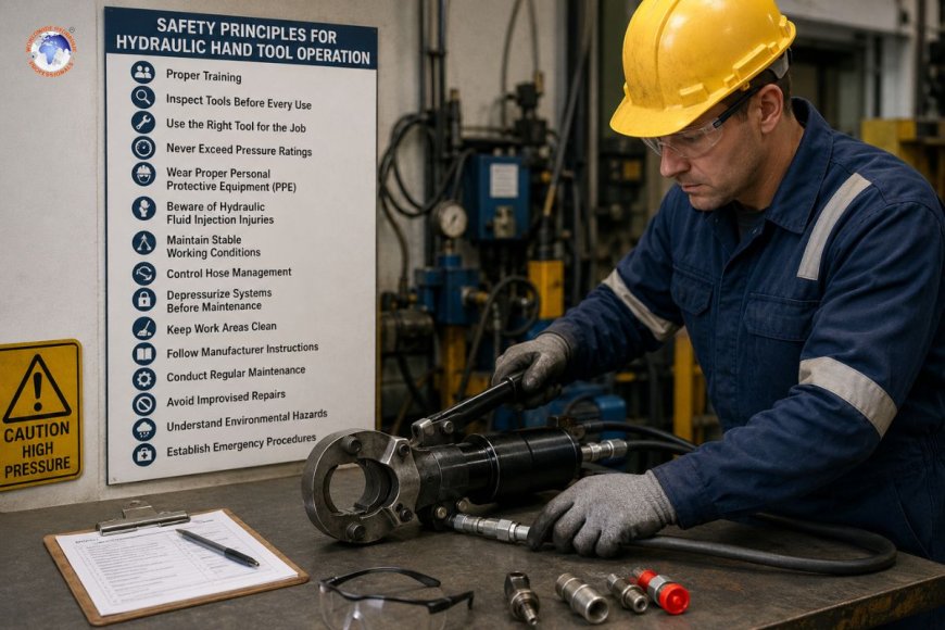 What safety principles apply to hydraulic hand tool operation?