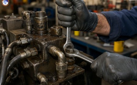 How to remove a stuck hydraulic fitting safely?