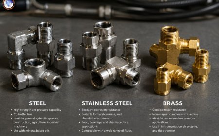Hydraulic fitting materials: steel, stainless steel, and brass — When to use each?