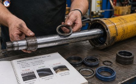 How does surface finish impact hydraulic seal life?