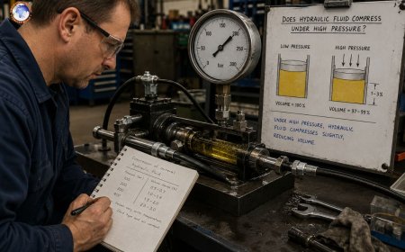 Does hydraulic fluid compress under high pressure?