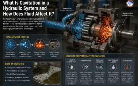 What Is cavitation in a hydraulic system and how does fluid affect it?