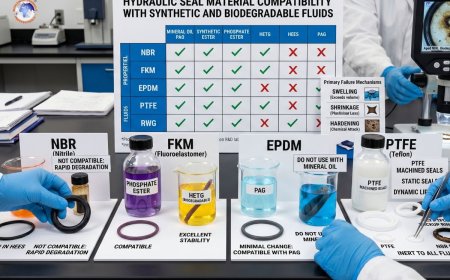 Hydraulic seal material compatibility with synthetic and biodegradable fluids