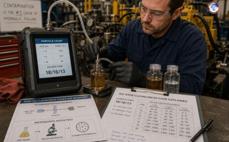 What are hydraulic fluid ISO cleanliness codes and how are they measured?