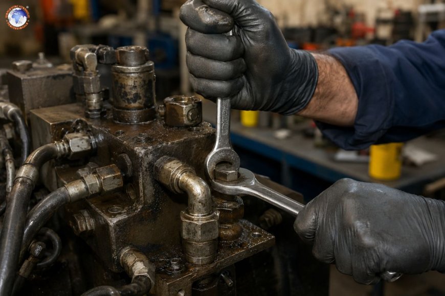 How to remove a stuck hydraulic fitting safely?