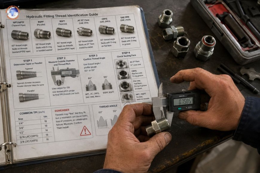 How to identify hydraulic fitting thread types?